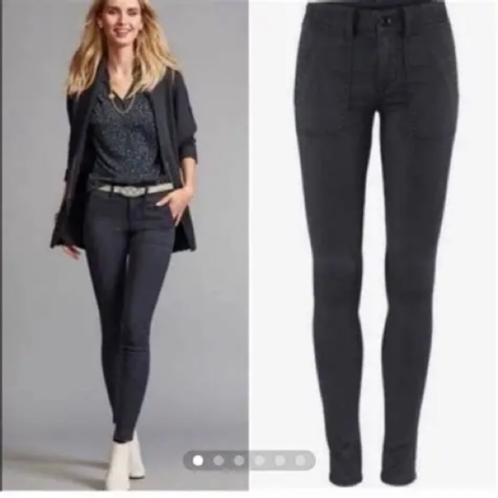 CAbi Quest Dark Charcoal Gray Skinny Corduroy Pants